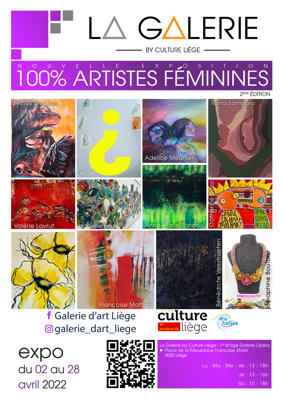 Exposition 100 Artistes Féminines 2ème Edition À la Galerie by