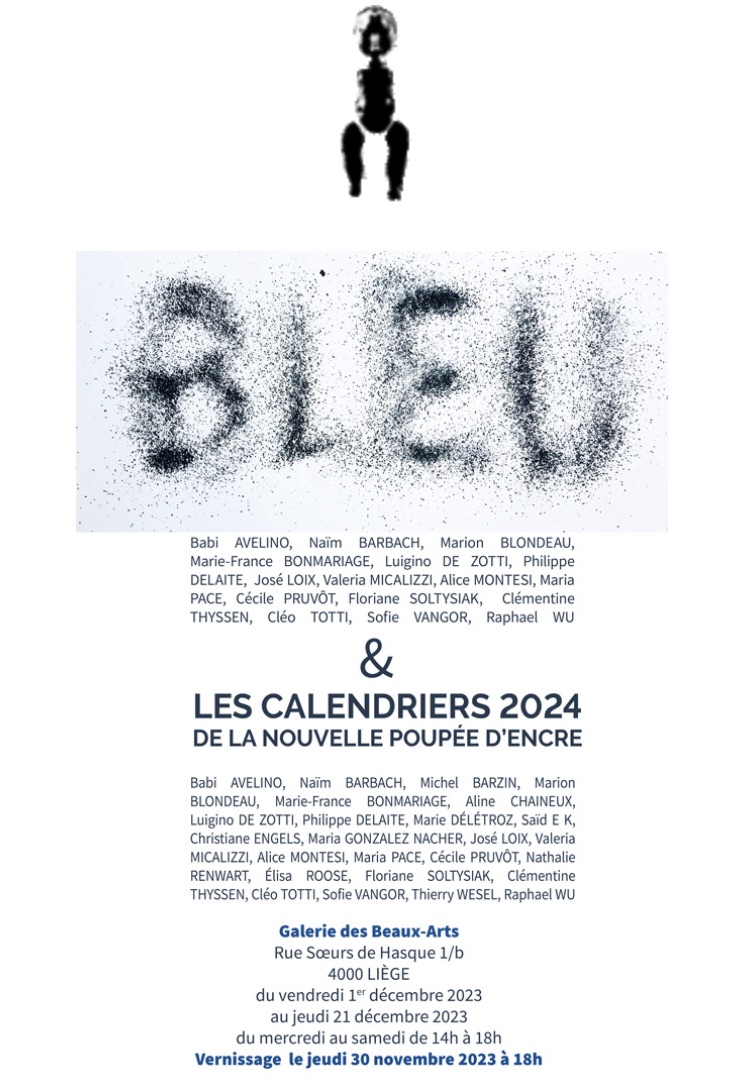 Exposition : Les calendriers 2024 de la Nouvelle Poupée d'encre & l'exposition collective BLEU