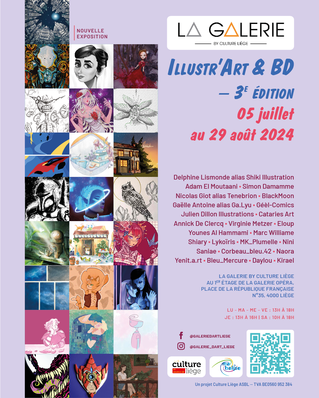 Exposition : ILLUSTR'ART & BD ç La Galerie d'Art Liège Ny Culture Liège ASBL