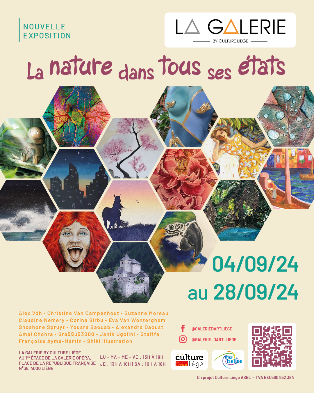 Exposition : La Nature Dans Tous Ses Etats à La Galerie d'Art Liège By Culture Liège ASBL