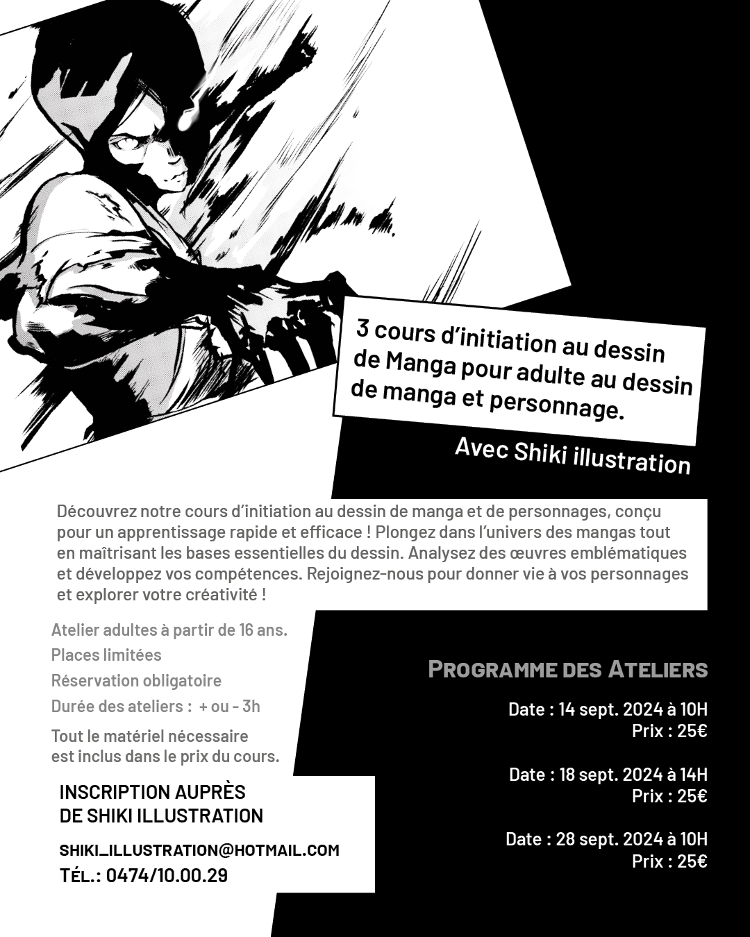 Ateliers créatifs : Cours d'initiation au dessin de Manga pour Adulte à La Galerie d'art Liège By Culture Liège ASBL