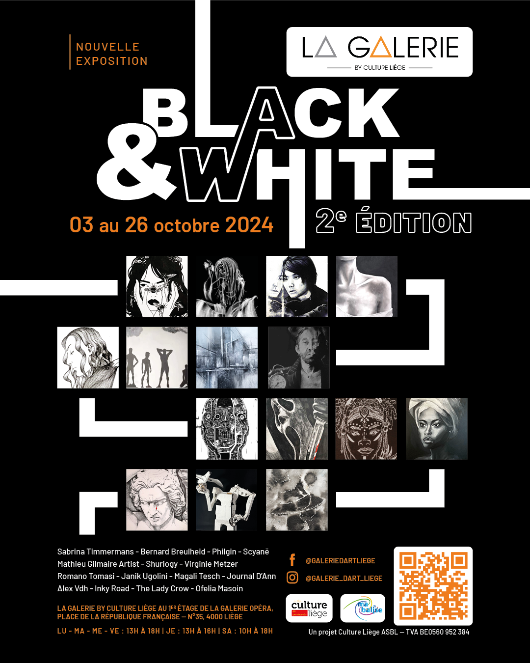 Exposition : « Black & White - 2e Edition » à La Galerie d'art Liège By Culture Liège ASBL