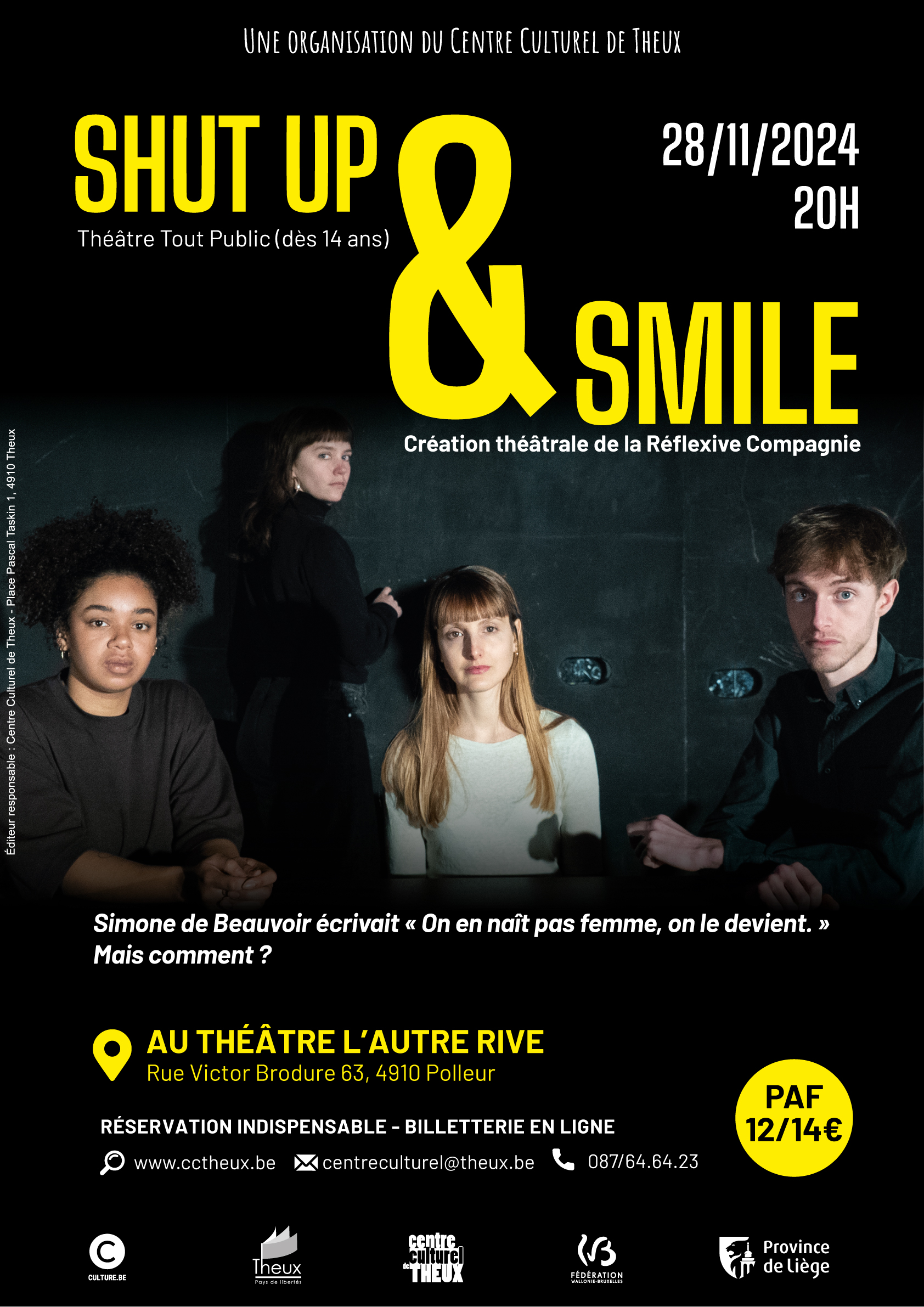 SHUT UP & SMILE au Théâtre L'Autre Rive à POLLEUR (Theux)