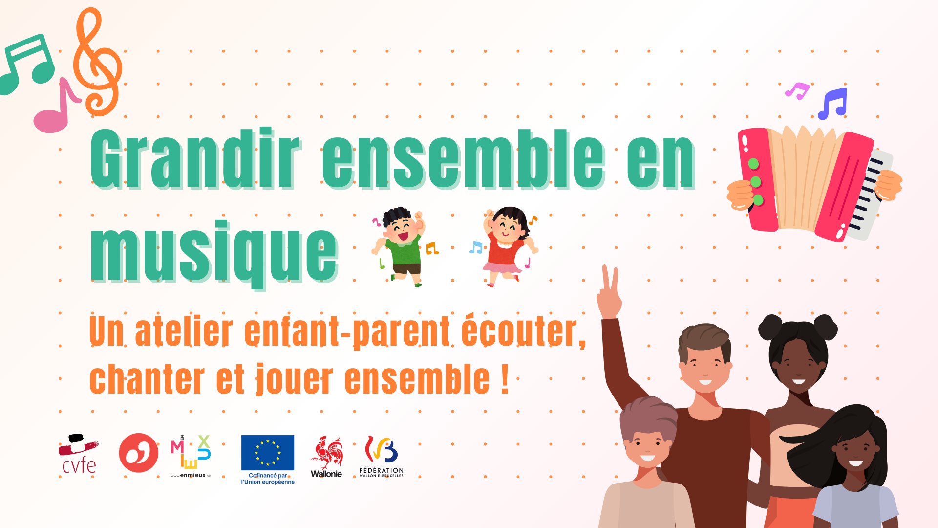 Activités Ludiques - Grandir ensemble en musique (Un Air de Famille) au CVFE à LIEGE