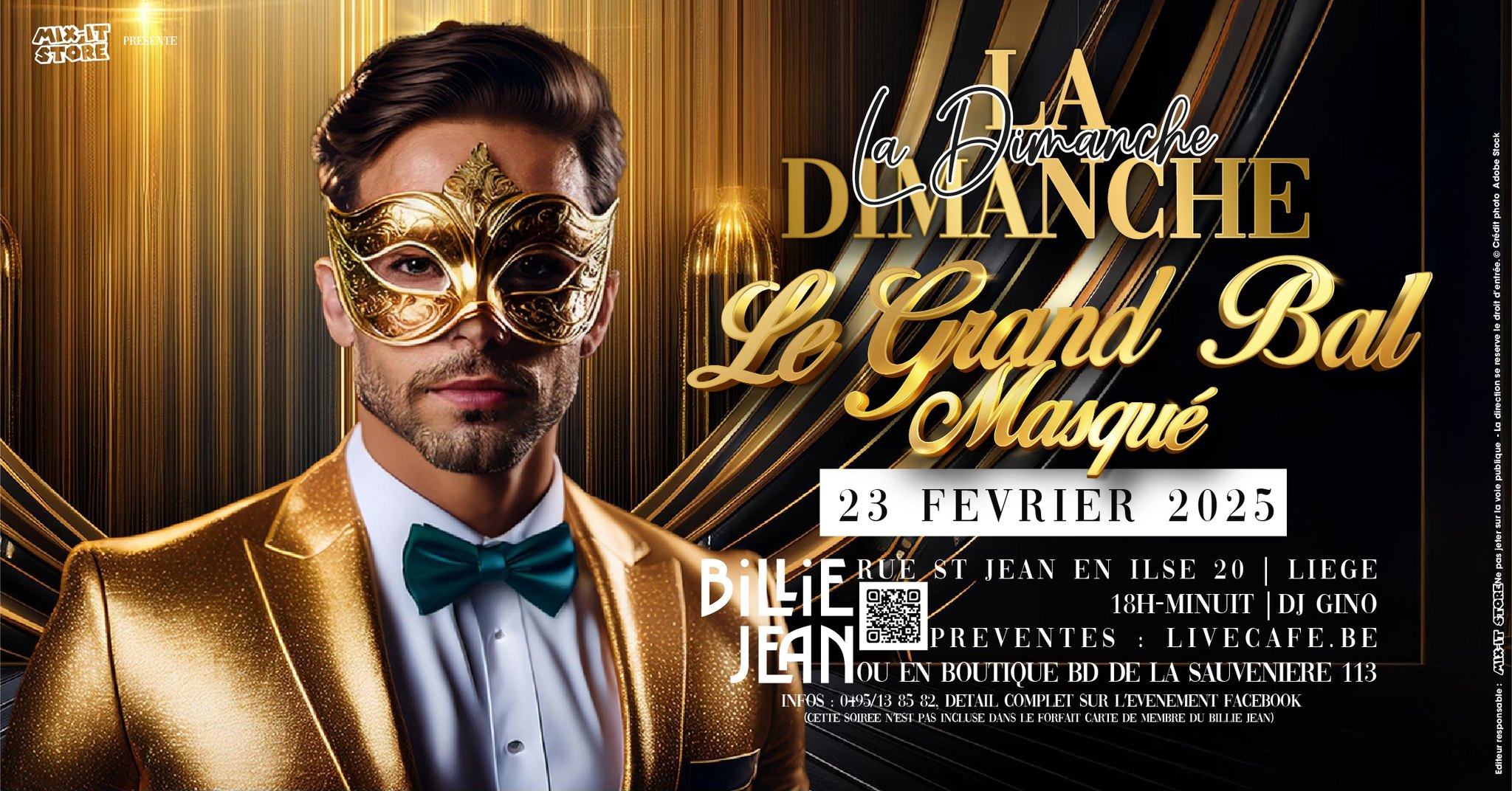 La Dimanche- Le Grand Bal Masqué au Billie Jean à LIEGE