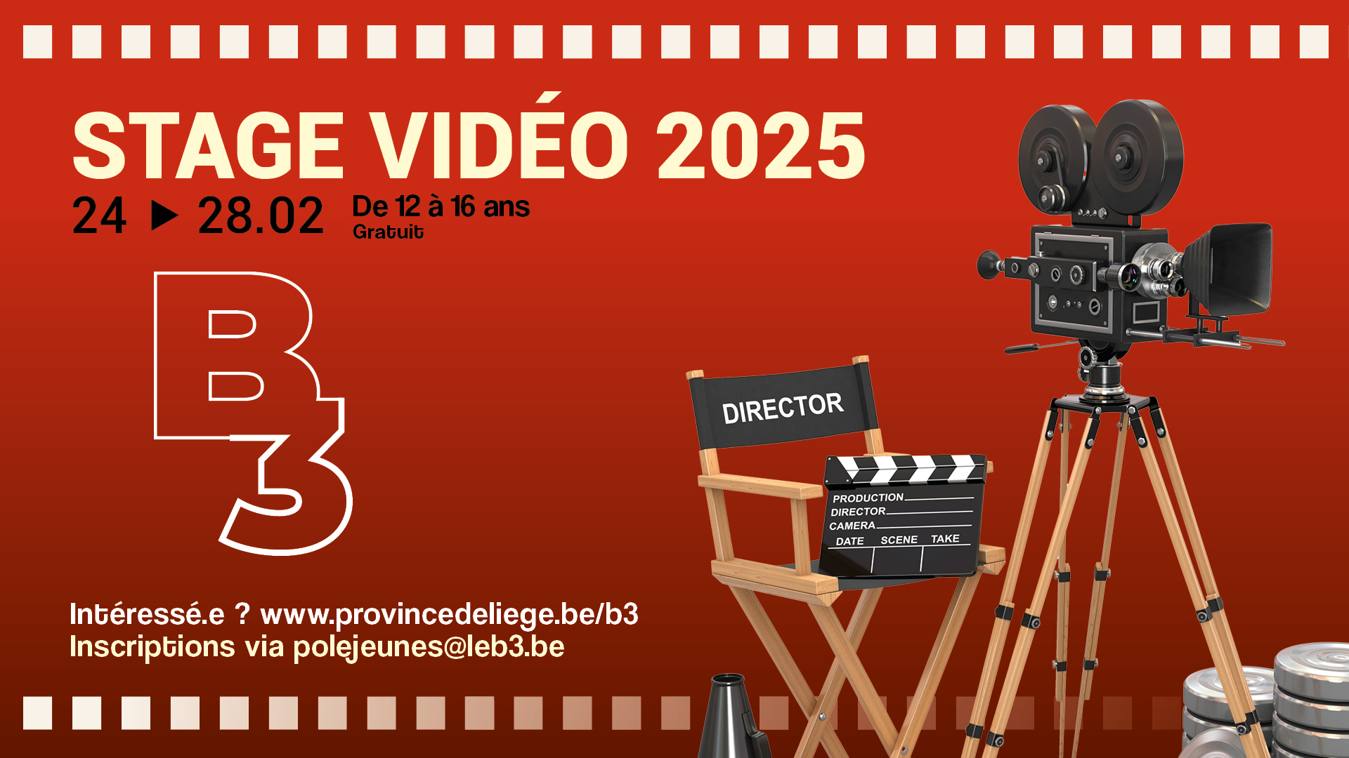 Stage Vidéo 2025 au B3 - Province de Liège