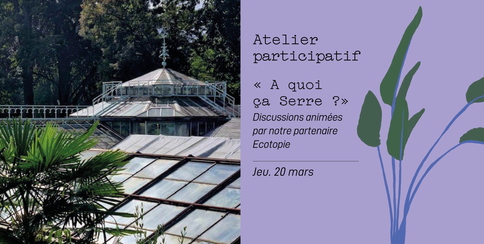 Atelier participatif - « A quoi ça serre » en partenariat avec Ecotopie aux Serres du Jardin Botanique